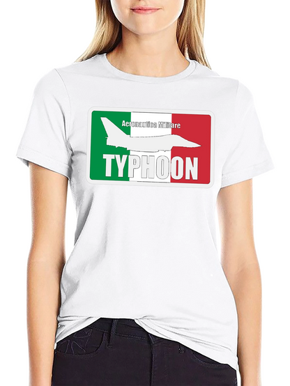 Camiseta Negra Temática Aeronáutica Militar Italiana Typhoon