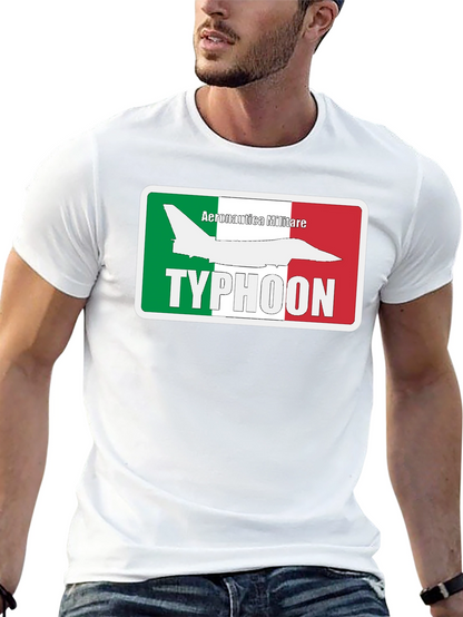 Camiseta Negra Temática Aeronáutica Militar Italiana Typhoon