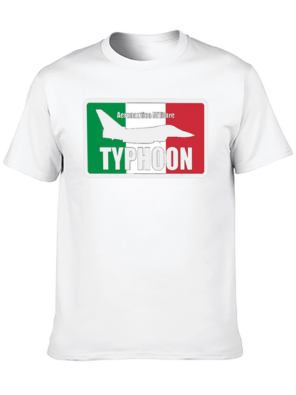 Camiseta Negra Temática Aeronáutica Militar Italiana Typhoon