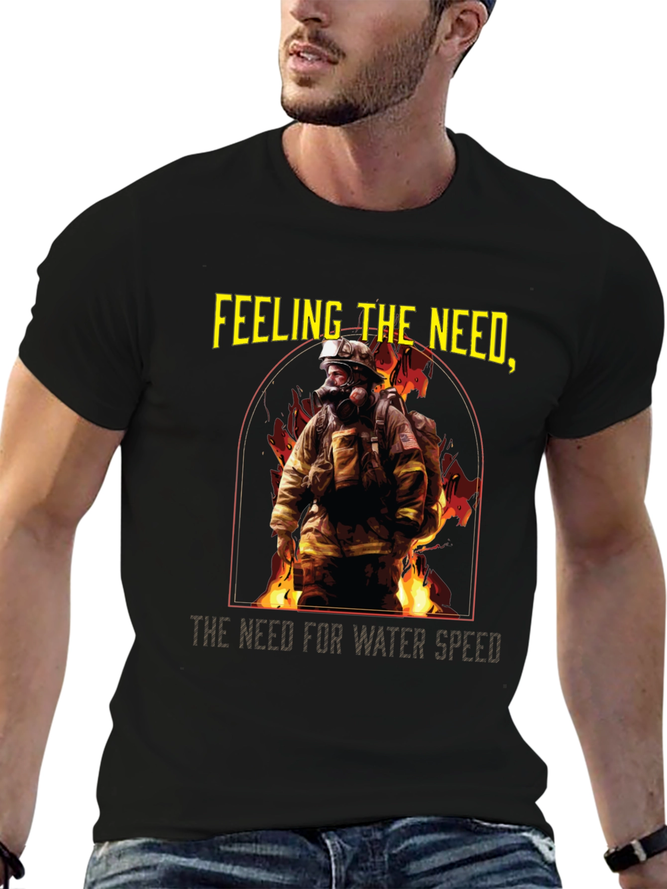 Camiseta Negra Bombero: Necesidad de Velocidad