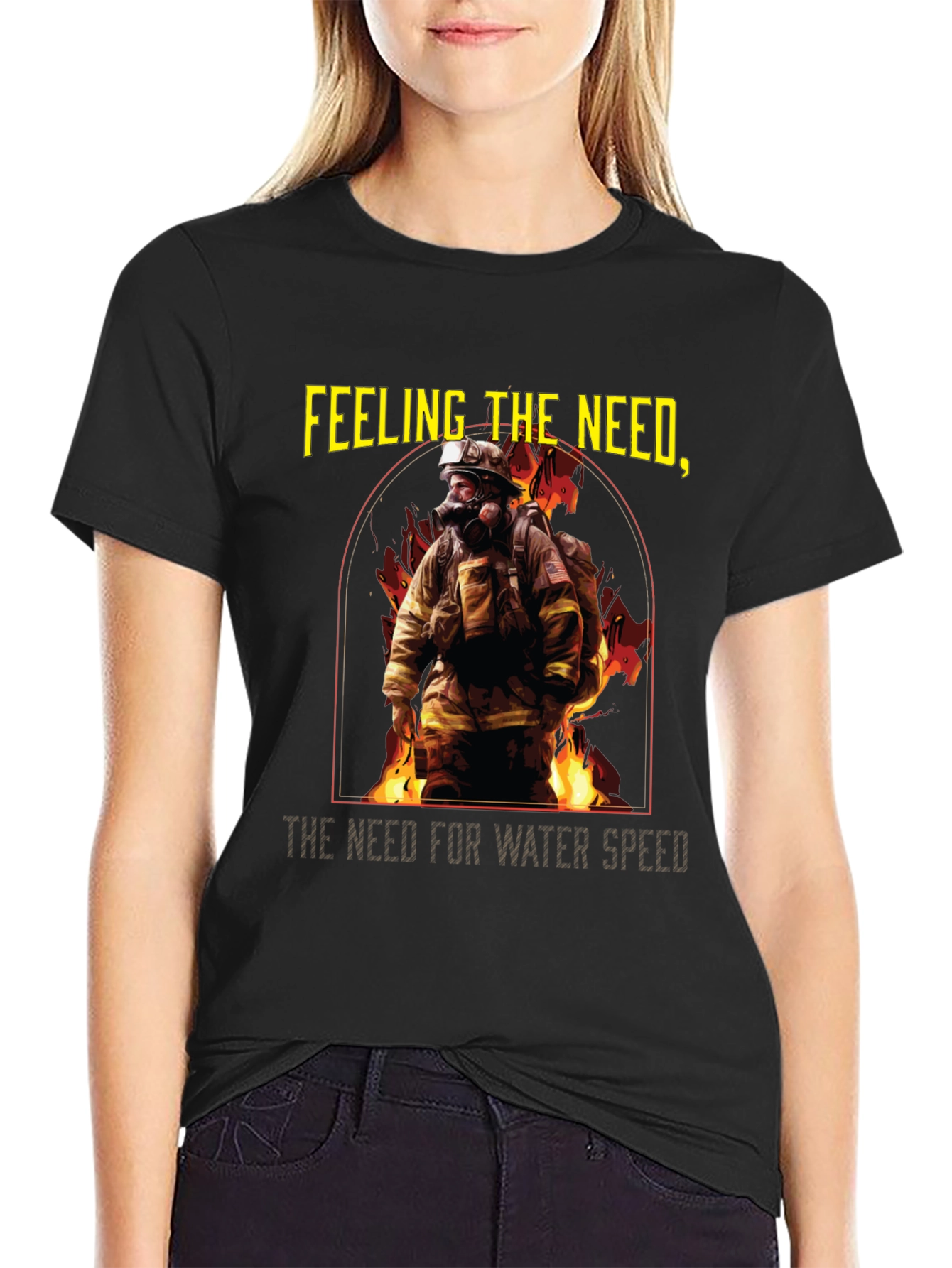 Camiseta Negra Bombero: Necesidad de Velocidad
