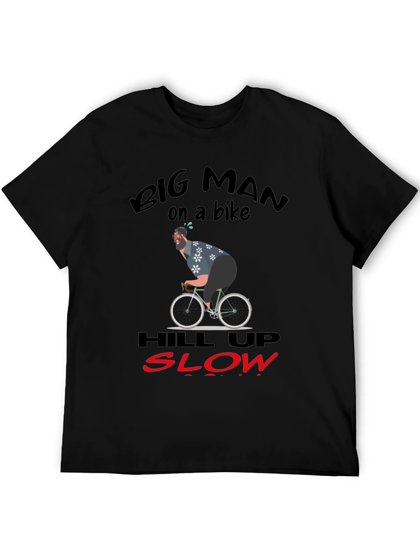 Camiseta Hombre: Ciclismo Divertido Big Man on a Bike