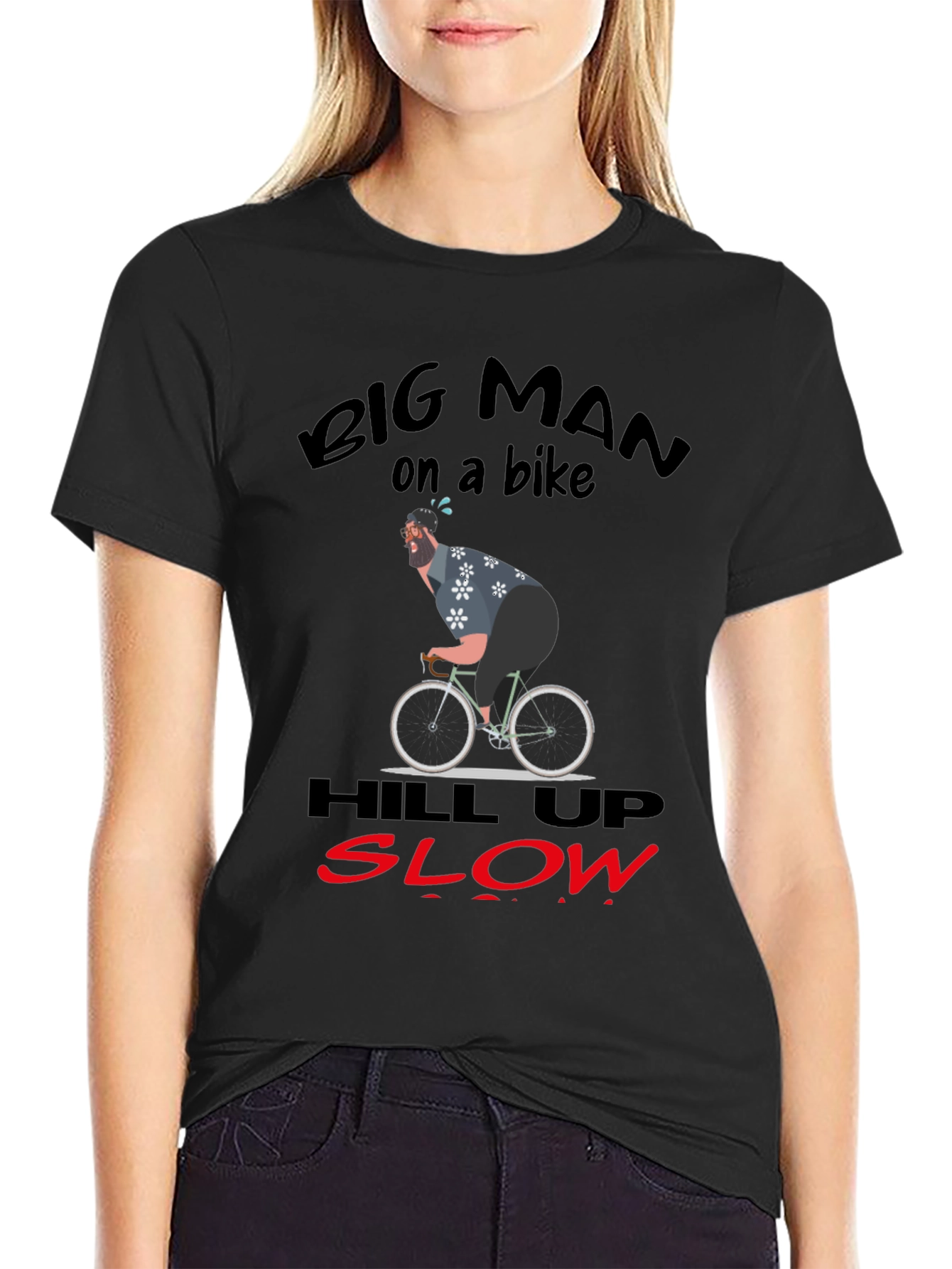 Camiseta Hombre: Ciclismo Divertido Big Man on a Bike