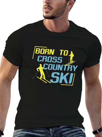 Camiseta Negra Born to Cross Country Ski