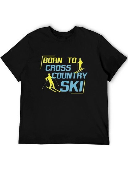 Camiseta Negra Born to Cross Country Ski