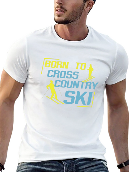 Camiseta Negra Born to Cross Country Ski