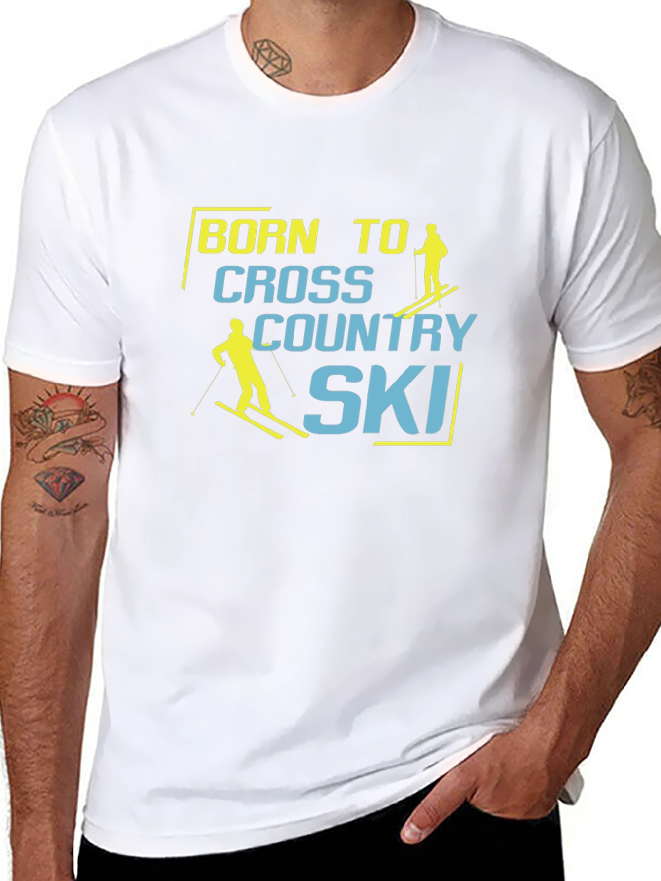Camiseta Negra Born to Cross Country Ski