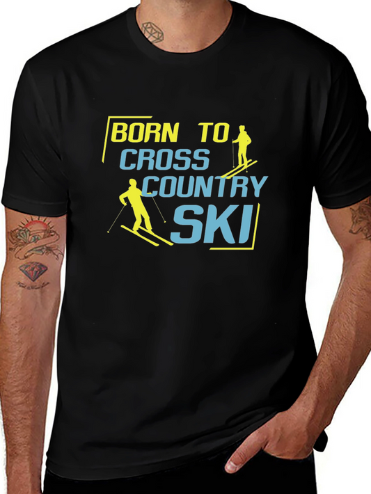 Camiseta Negra Born to Cross Country Ski