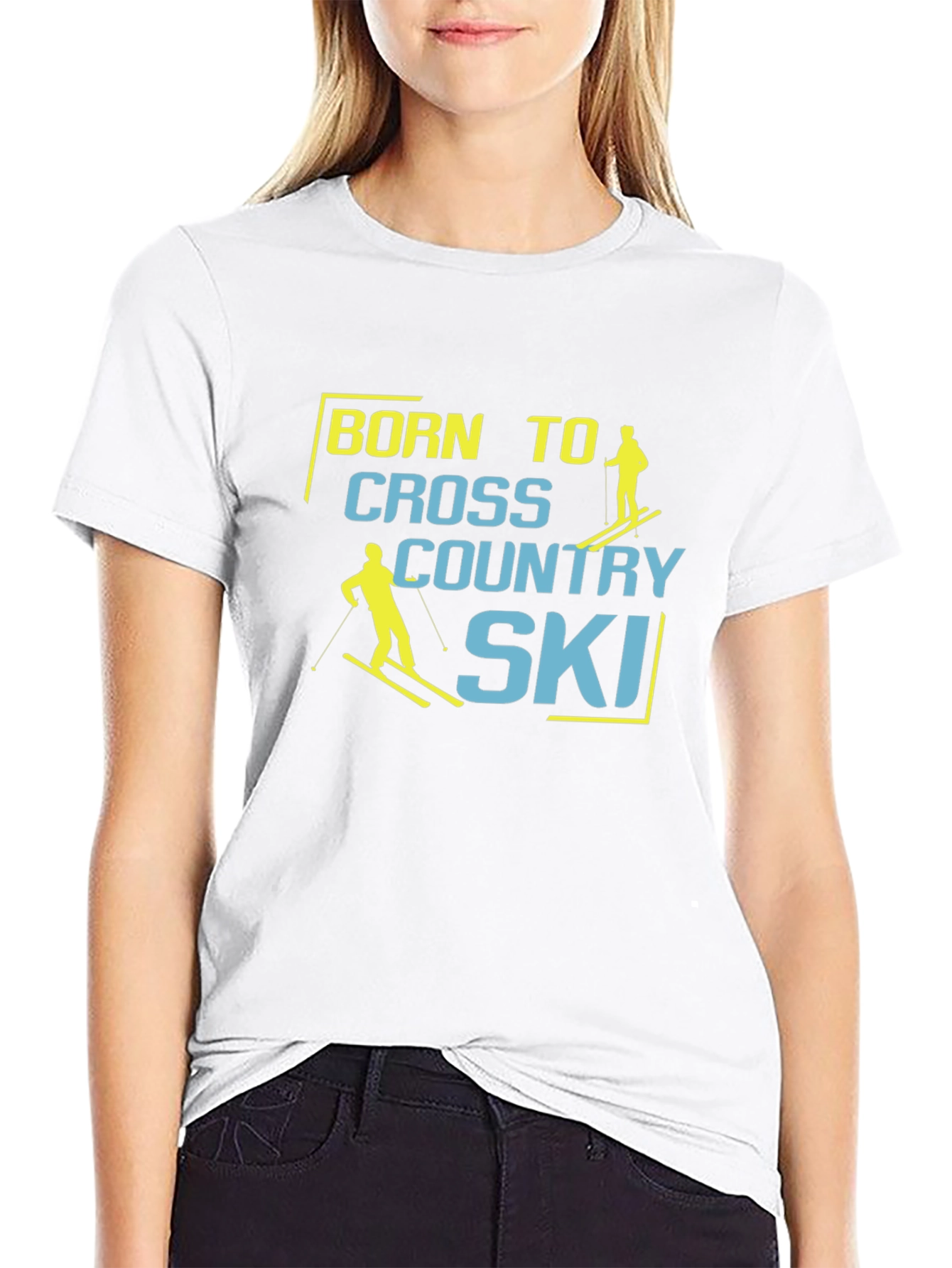 Camiseta Negra Born to Cross Country Ski