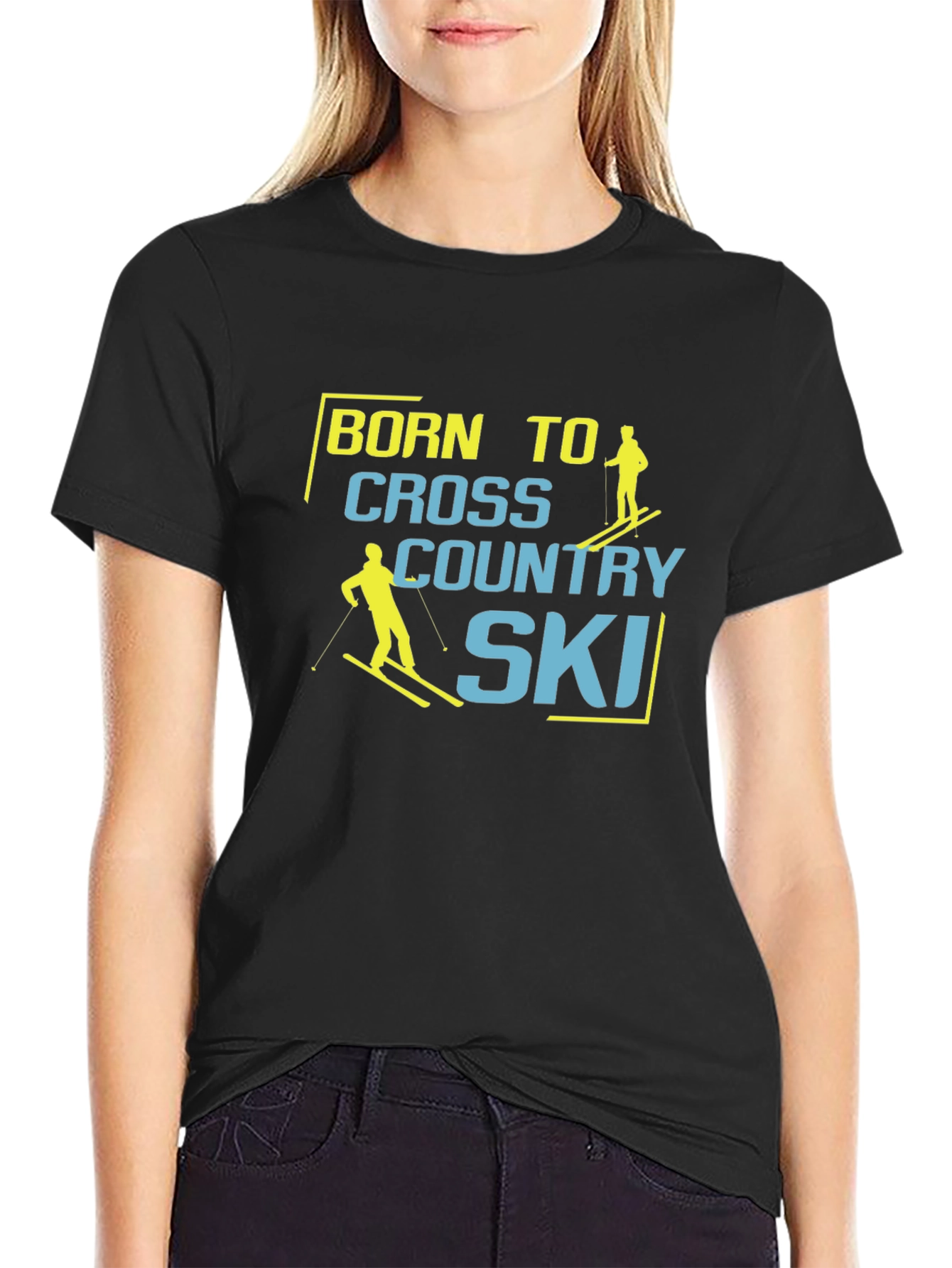 Camiseta Negra Born to Cross Country Ski