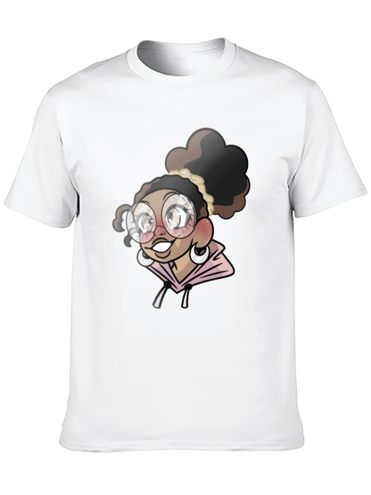 Camiseta Negra con Diseño de Chica Anime