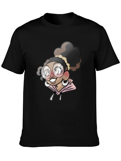 Camiseta Negra con Diseño de Chica Anime