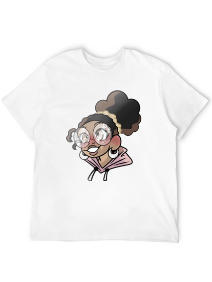 Camiseta Negra con Diseño de Chica Anime