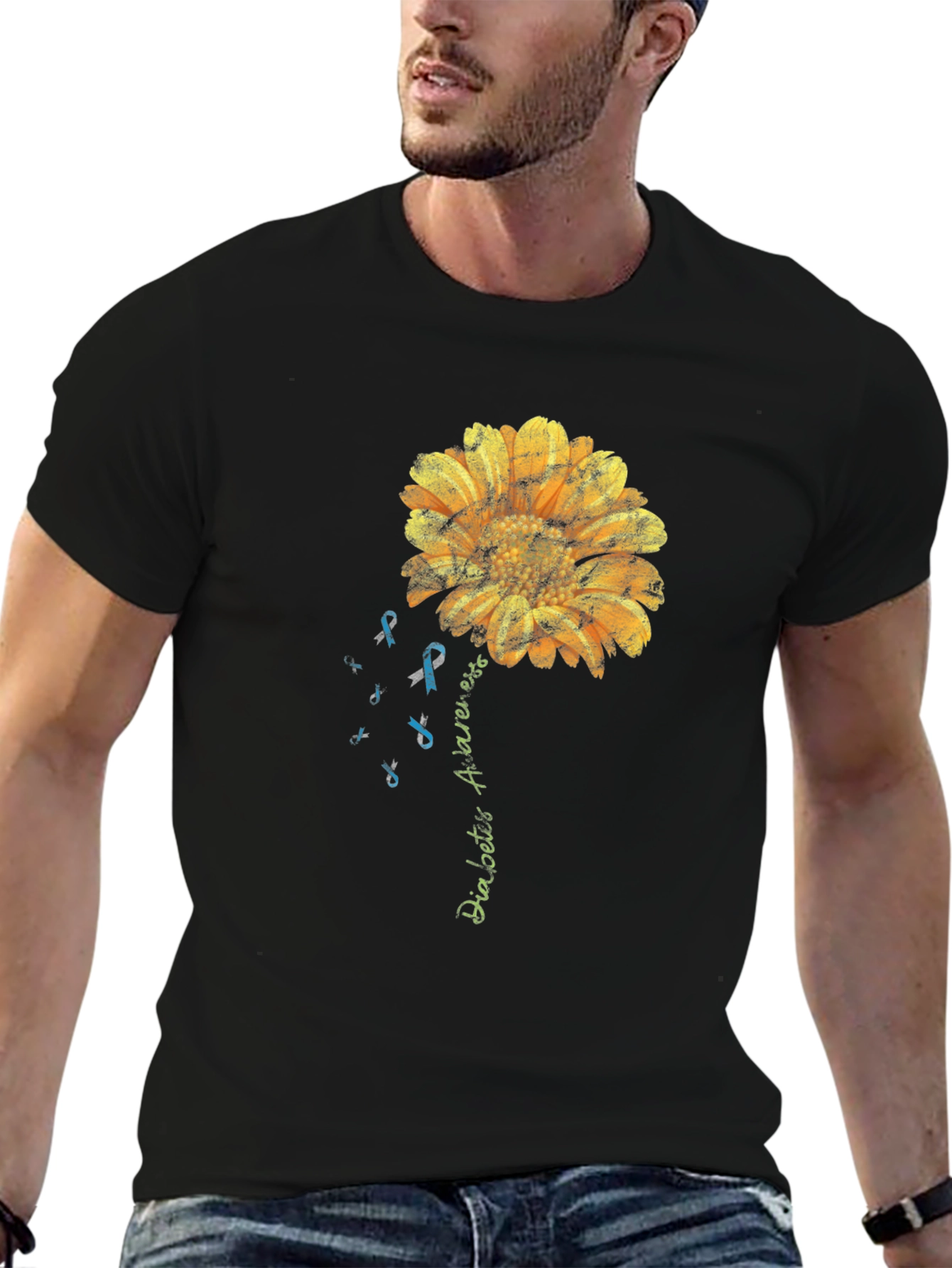 Camiseta Conciencia Diabetes Girasol Hombre