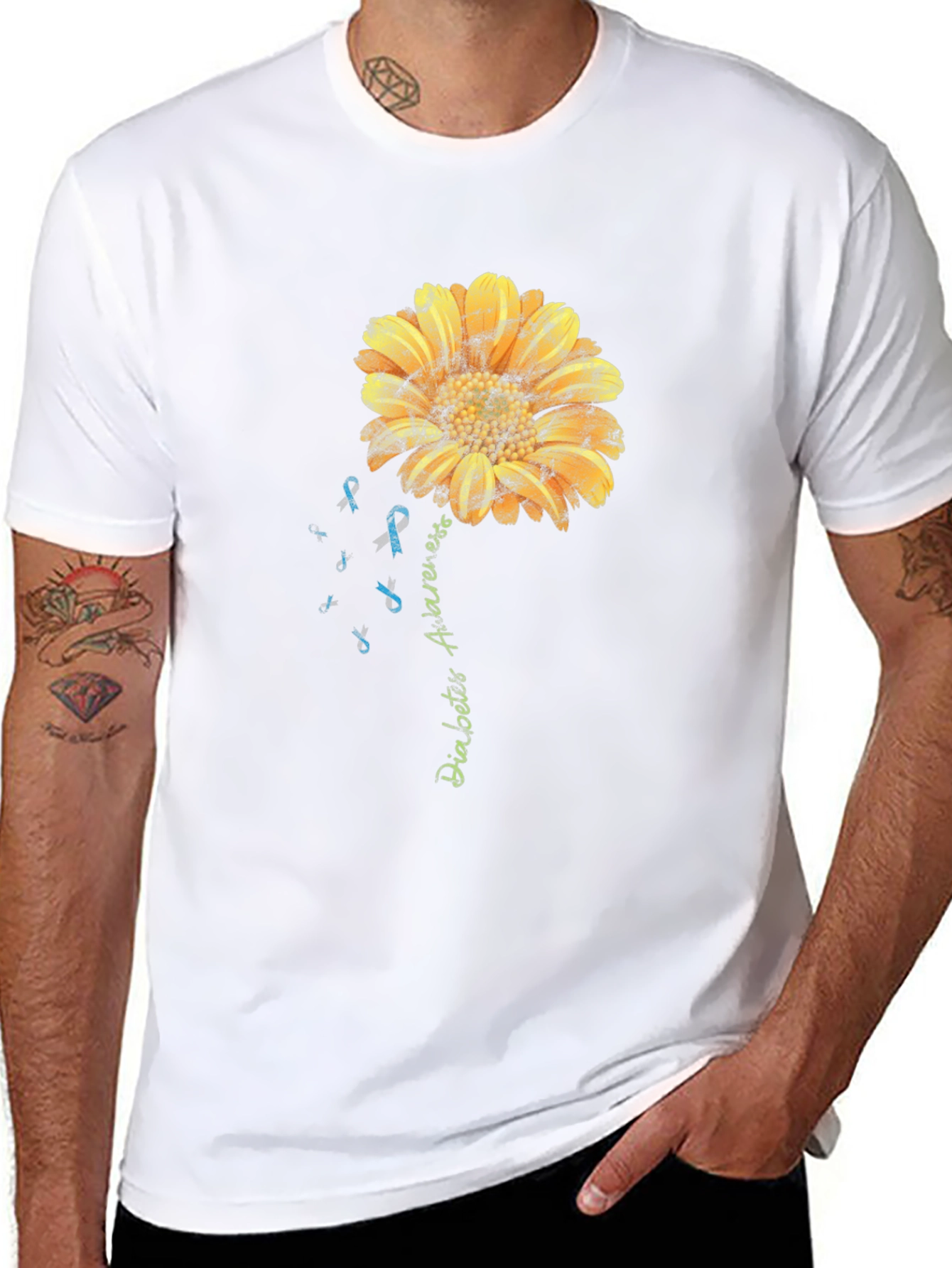 Camiseta Conciencia Diabetes Girasol Hombre