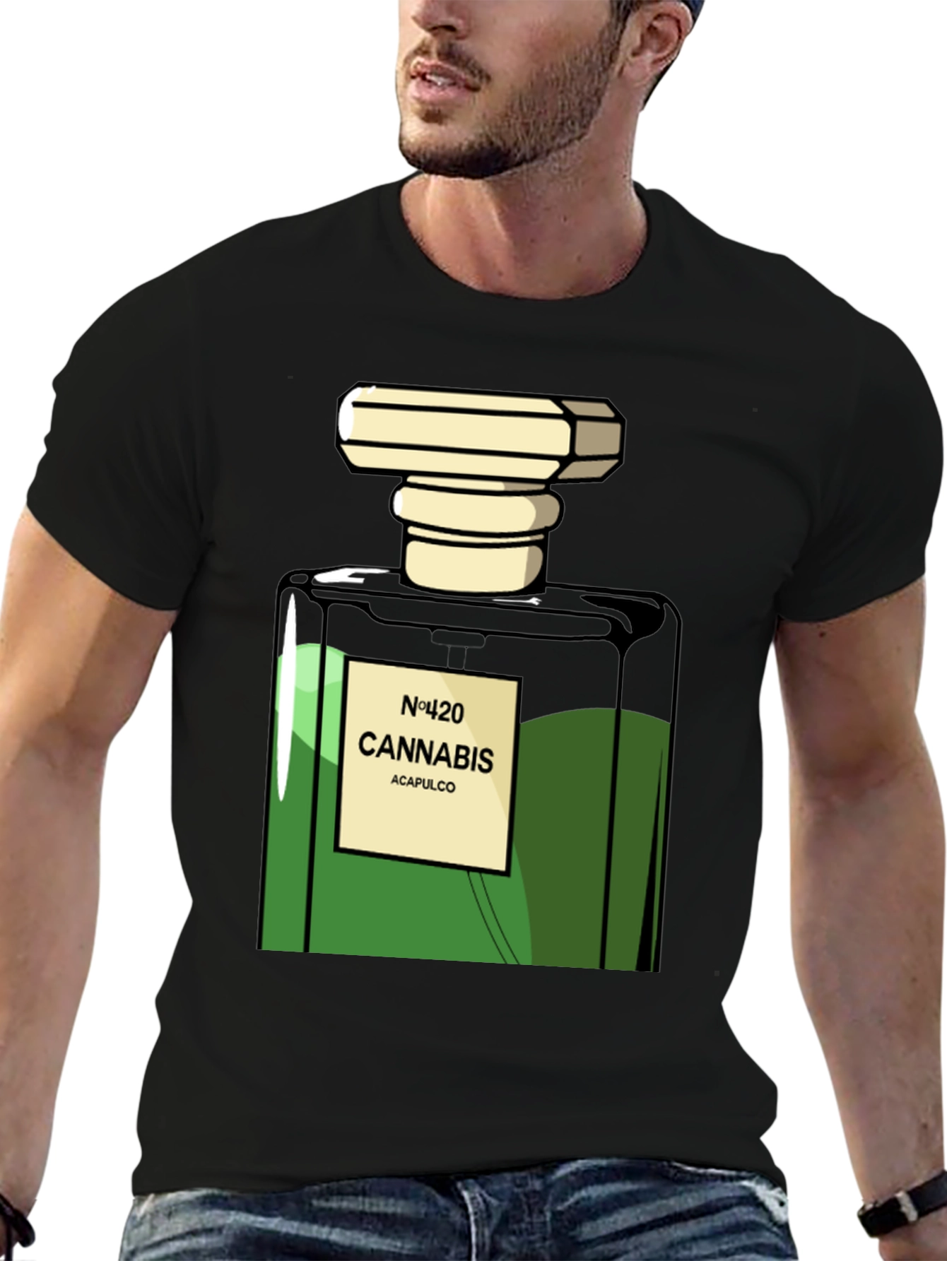 Camiseta Negra Cannabis N°420