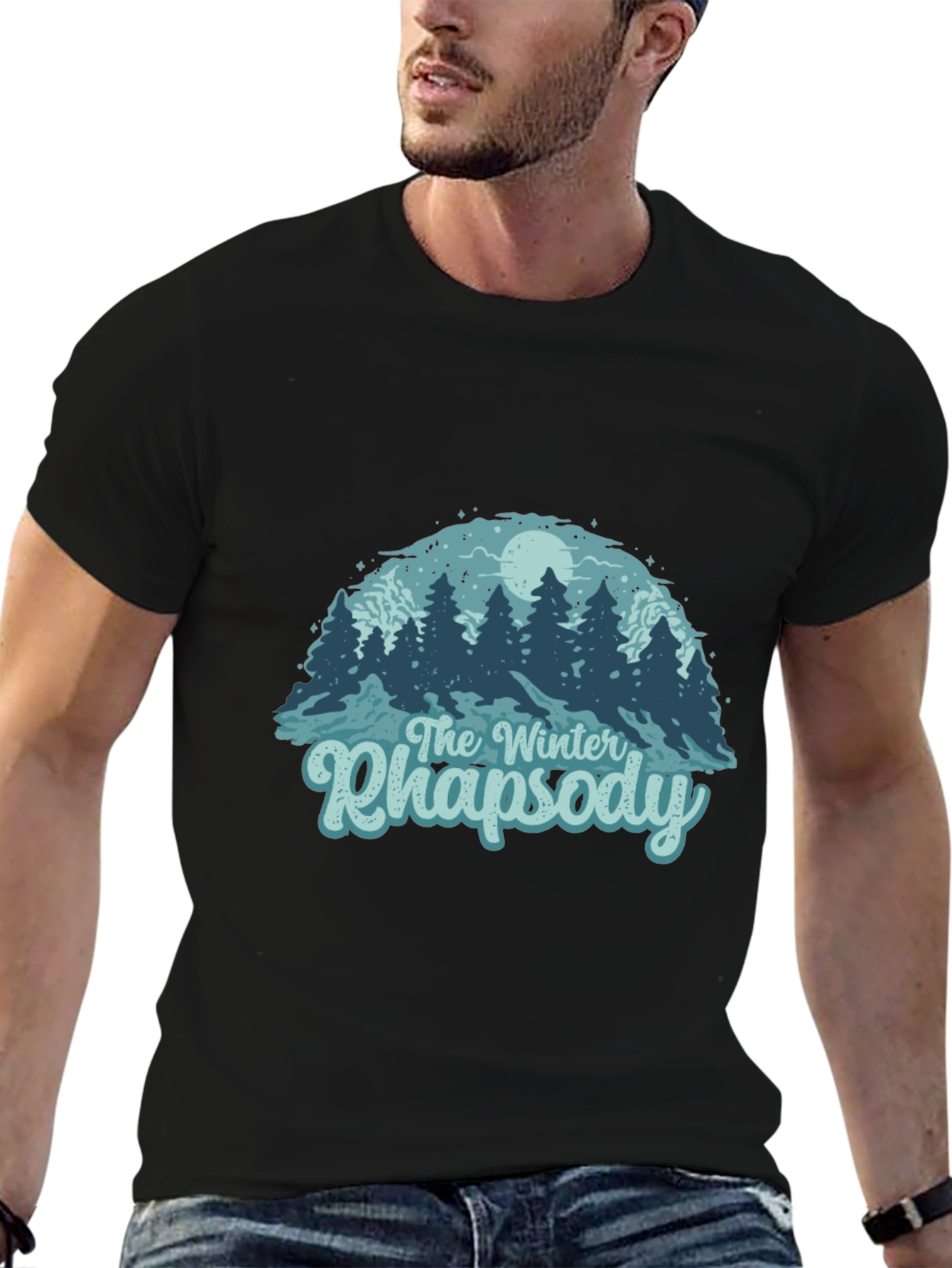 Camiseta Negra Rapsodia Invernal para Hombre