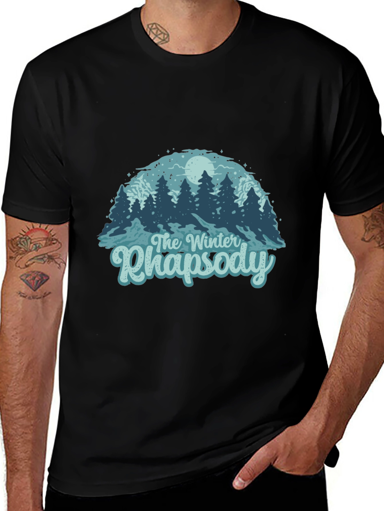 Camiseta Negra Rapsodia Invernal para Hombre