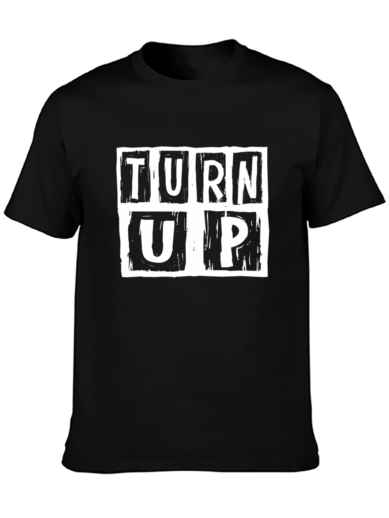 Camiseta Negra Turn Up Estampada