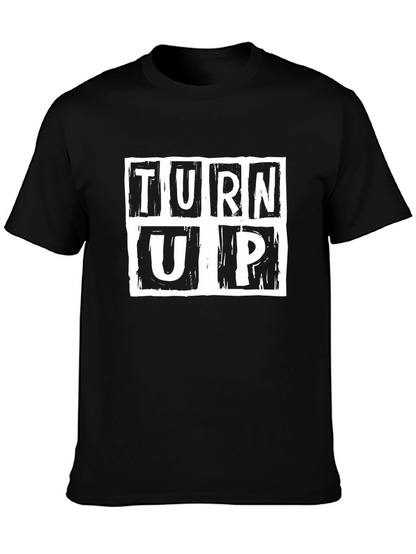 Camiseta Negra Turn Up Estampada