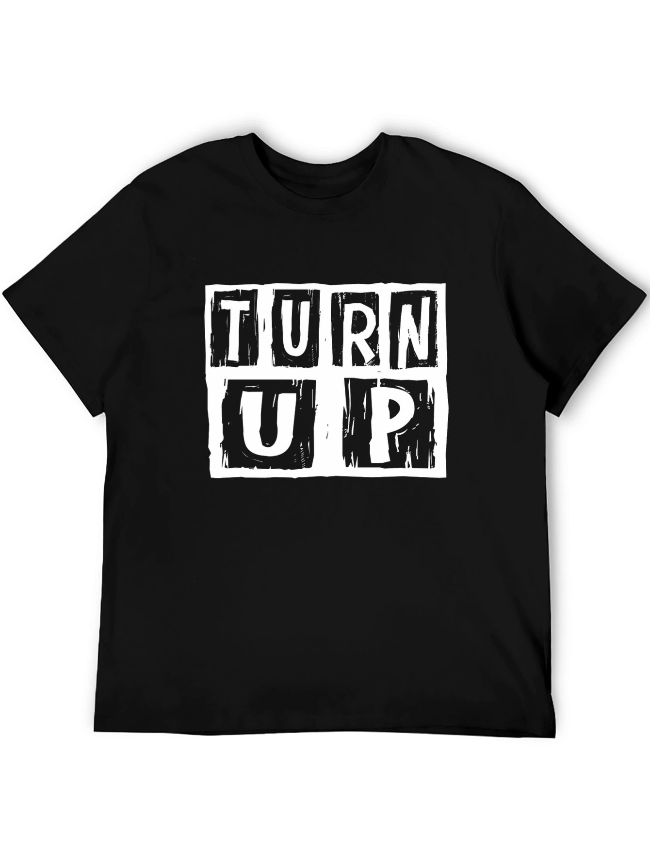 Camiseta Negra Turn Up Estampada
