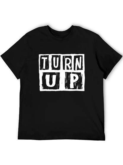 Camiseta Negra Turn Up Estampada