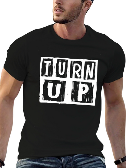 Camiseta Negra Turn Up Estampada
