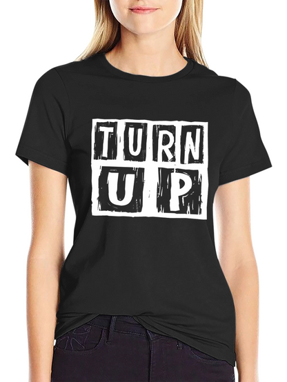 Camiseta Negra Turn Up Estampada