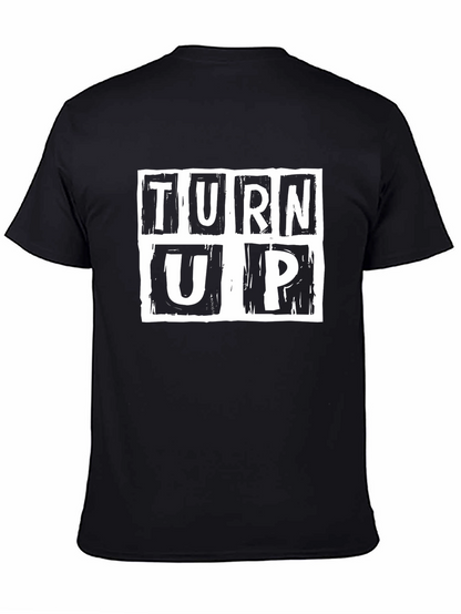 Camiseta Negra Turn Up Estampada