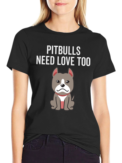 Camiseta Negra Pitbulls Need Love Too