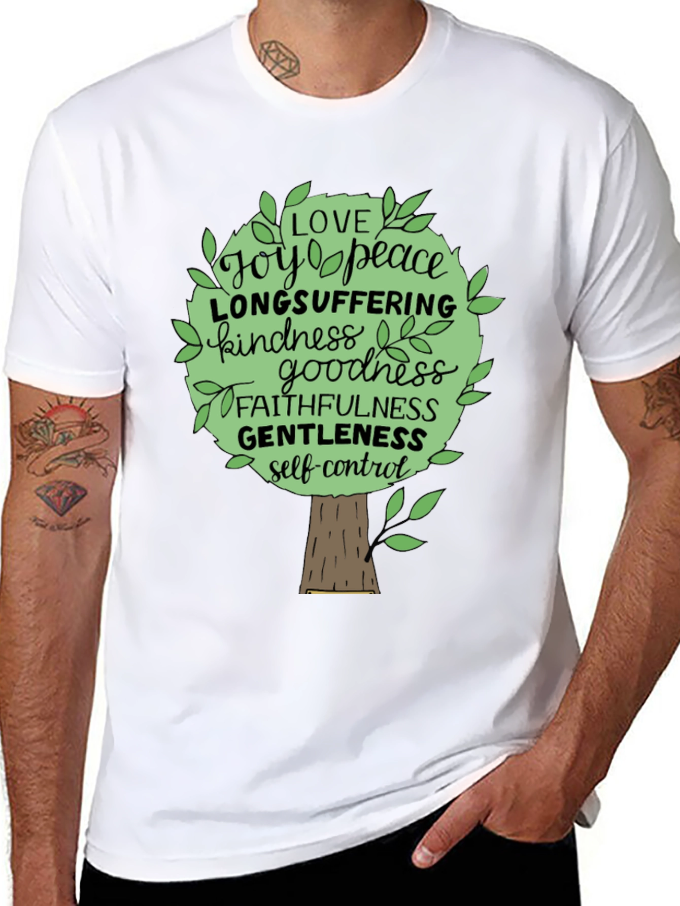 Camiseta Negra Árbol de Frutos del Espíritu