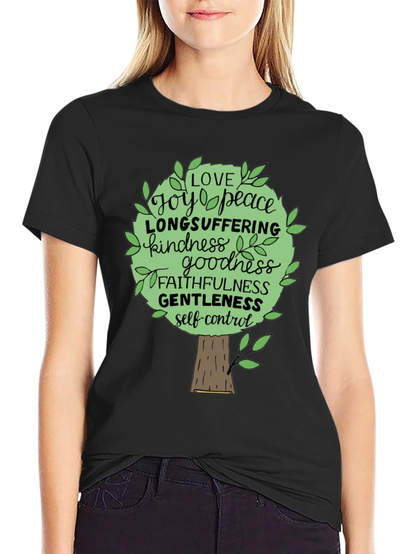 Camiseta Negra Árbol de Frutos del Espíritu
