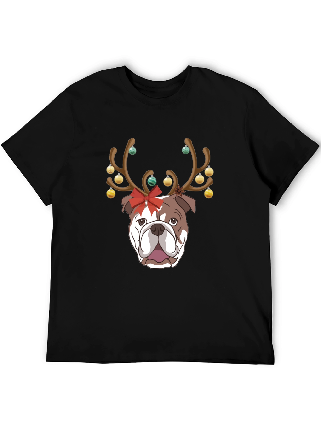 Camiseta Bulldog Navideño para Hombre