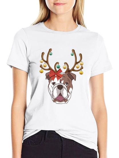Camiseta Bulldog Navideño para Hombre
