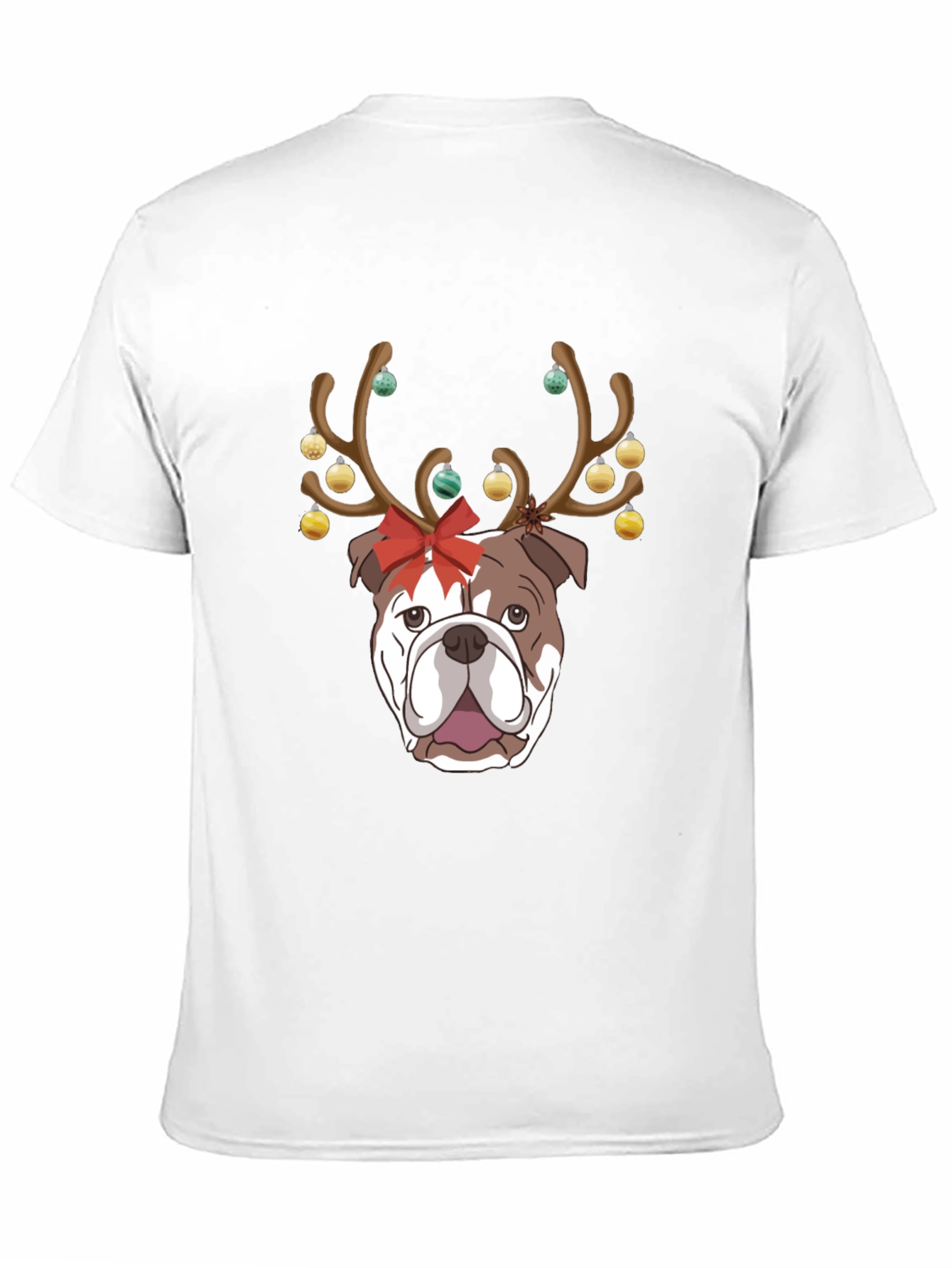 Camiseta Bulldog Navideño para Hombre