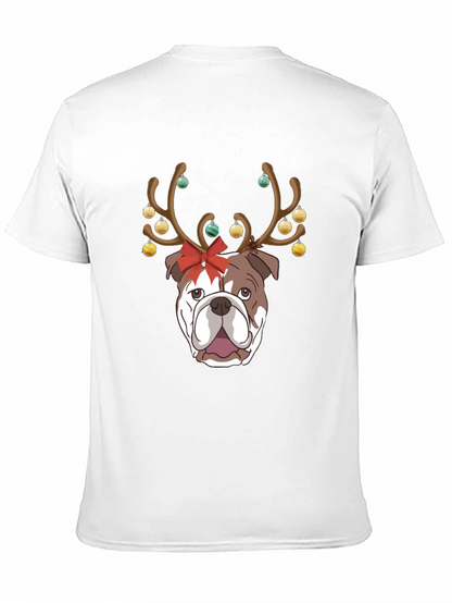 Camiseta Bulldog Navideño para Hombre