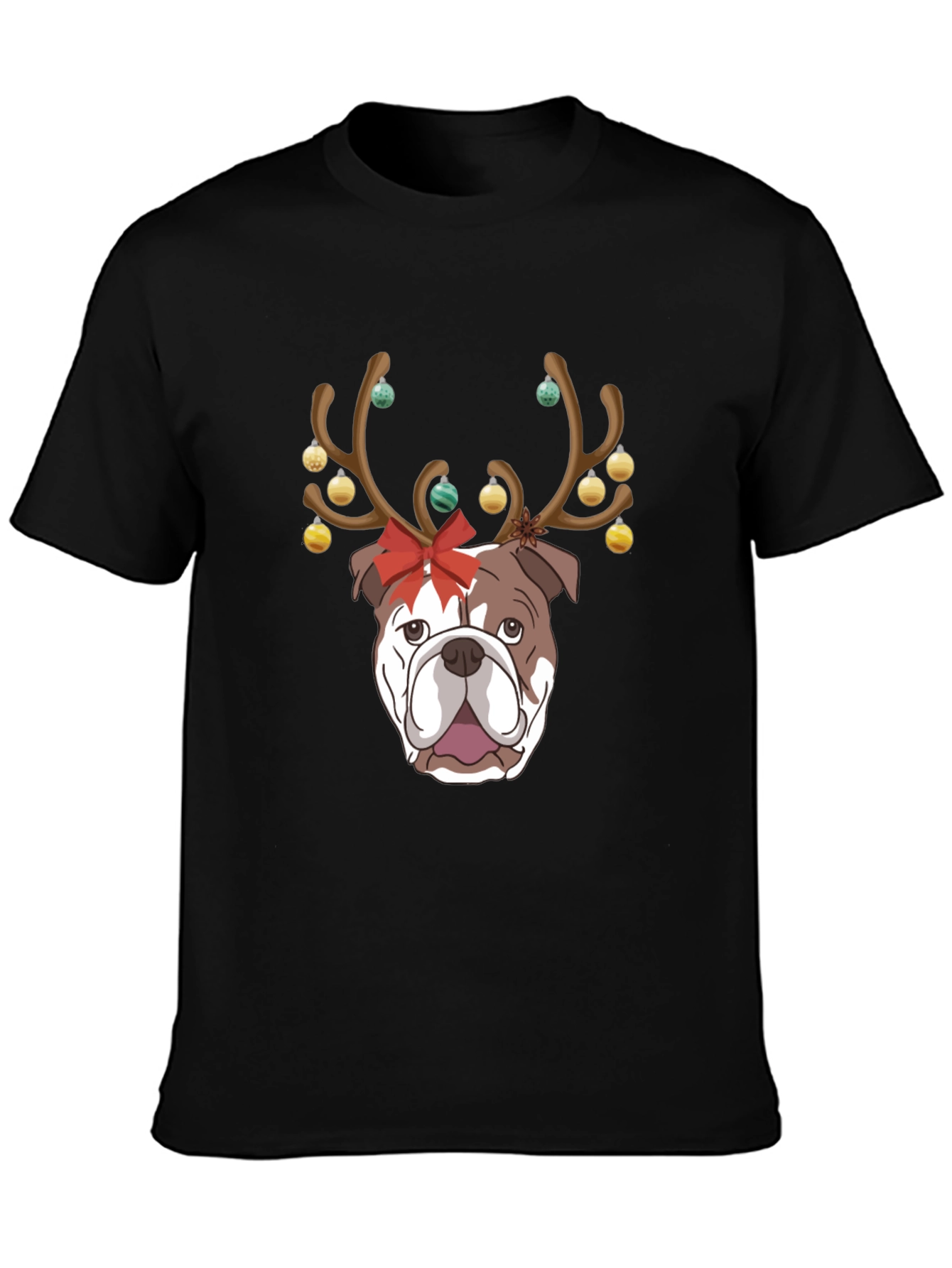 Camiseta Bulldog Navideño para Hombre