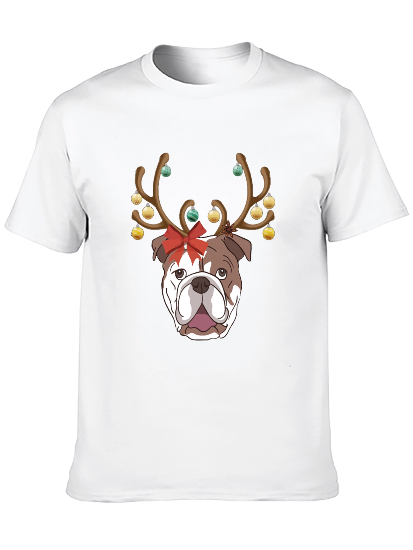 Camiseta Bulldog Navideño para Hombre