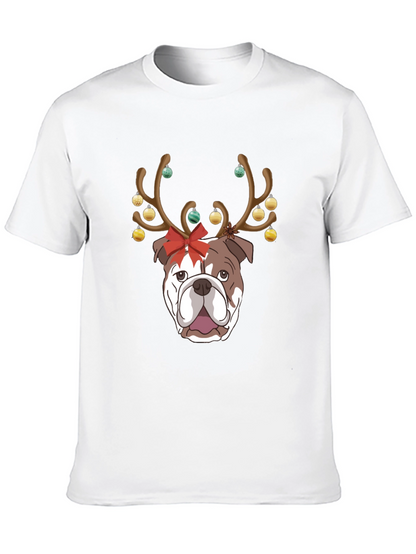 Camiseta Bulldog Navideño para Hombre