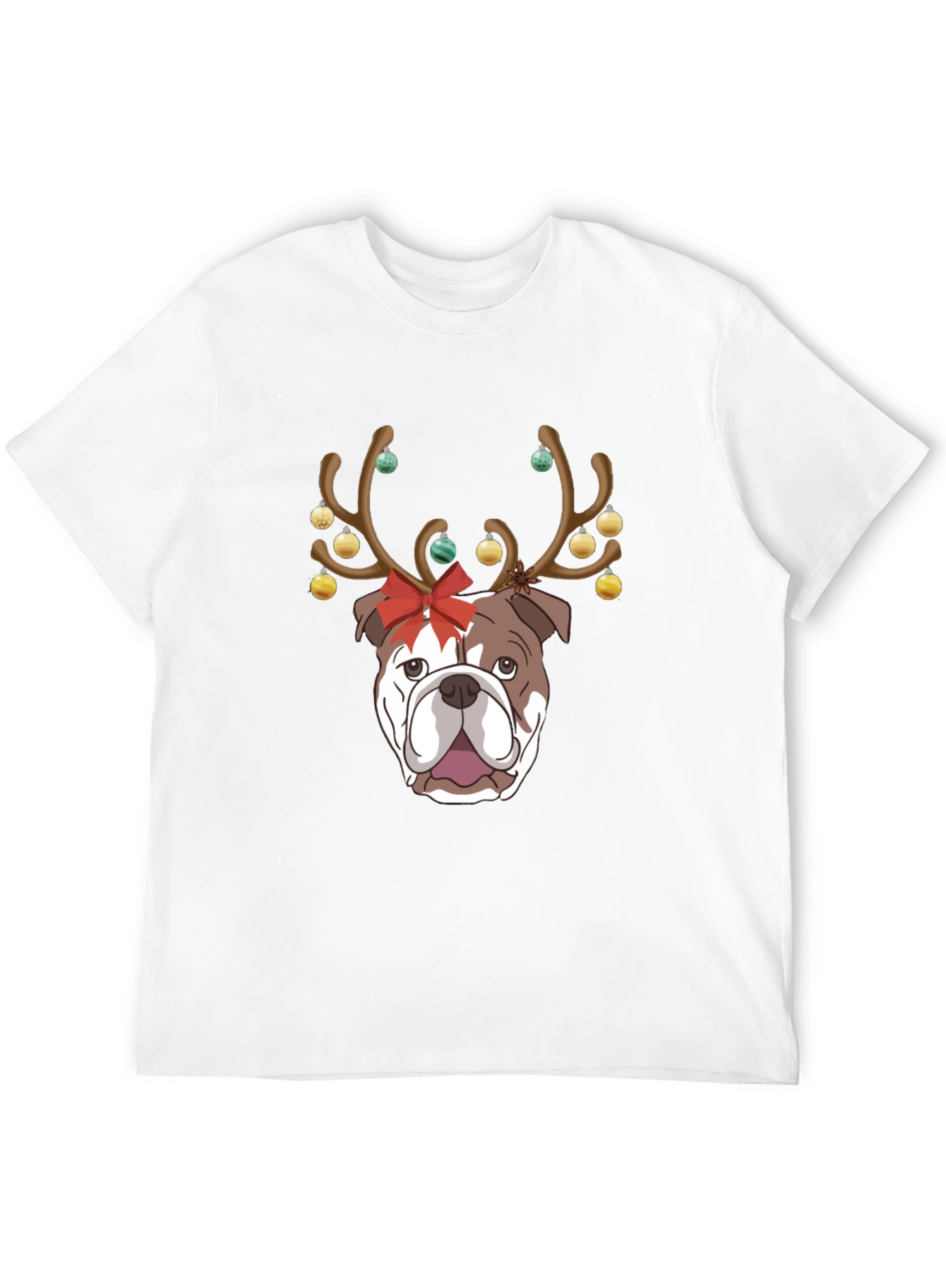 Camiseta Bulldog Navideño para Hombre