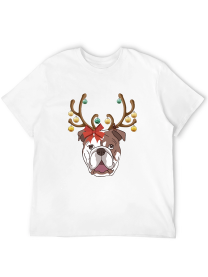 Camiseta Bulldog Navideño para Hombre