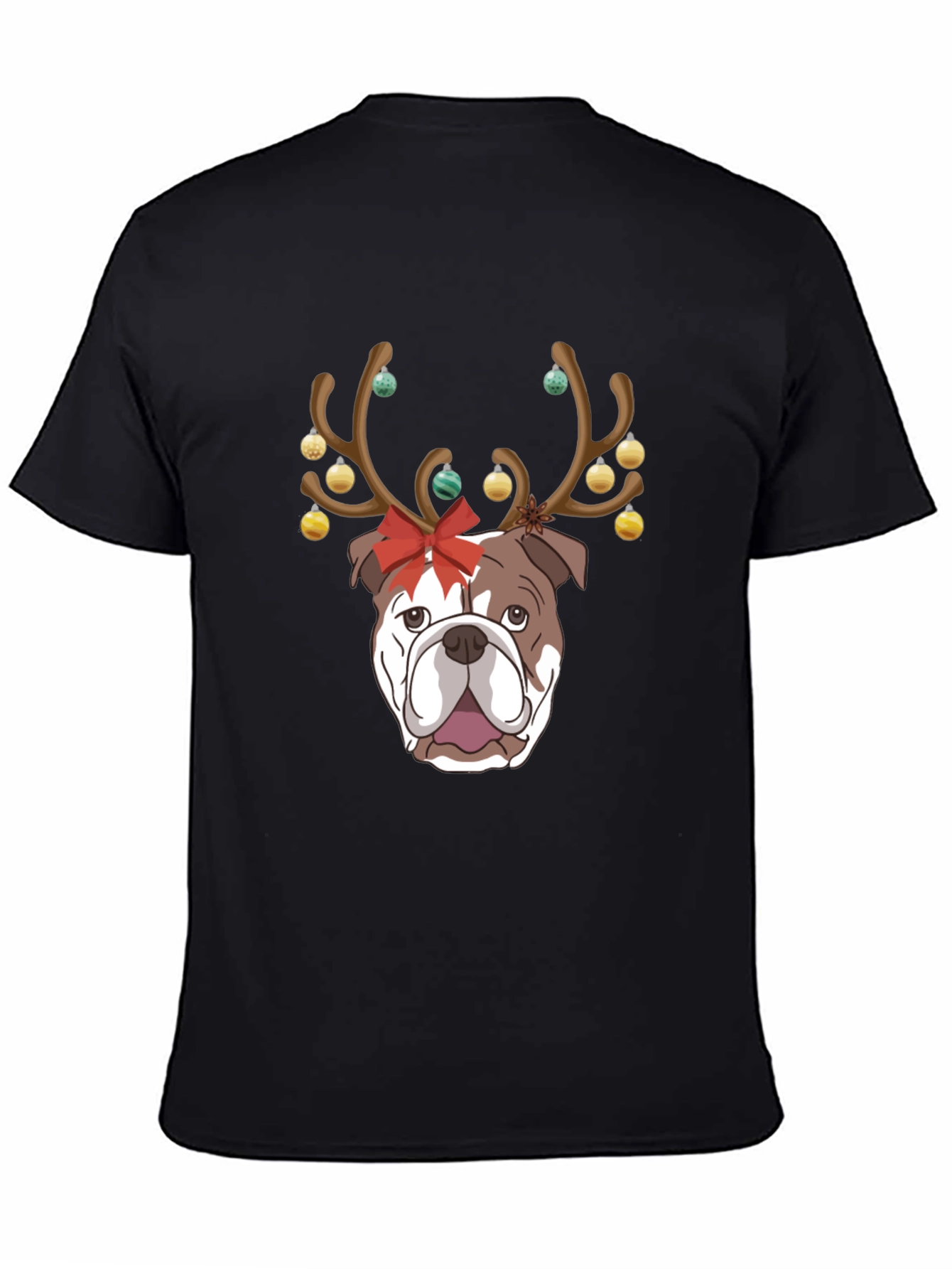 Camiseta Bulldog Navideño para Hombre