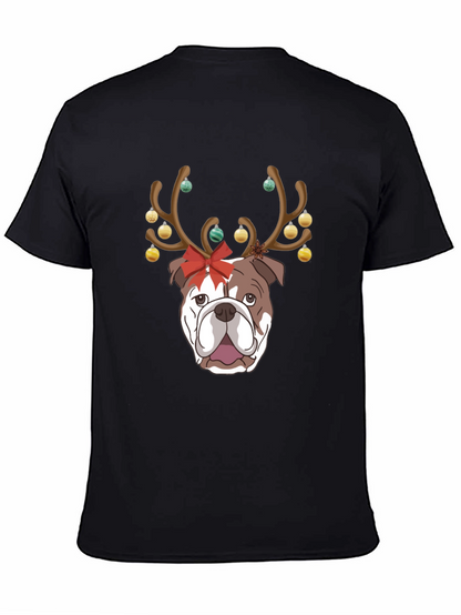 Camiseta Bulldog Navideño para Hombre