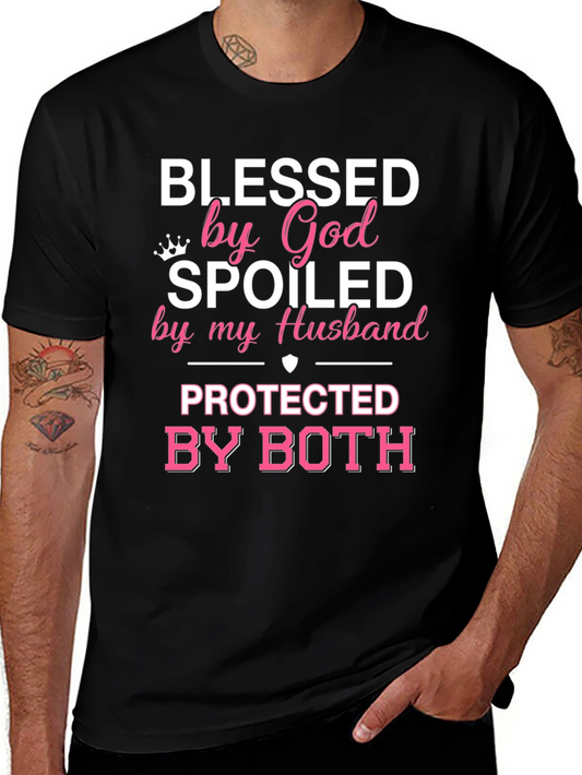 Camiseta Bendecida por Dios Consentida por mi Esposo