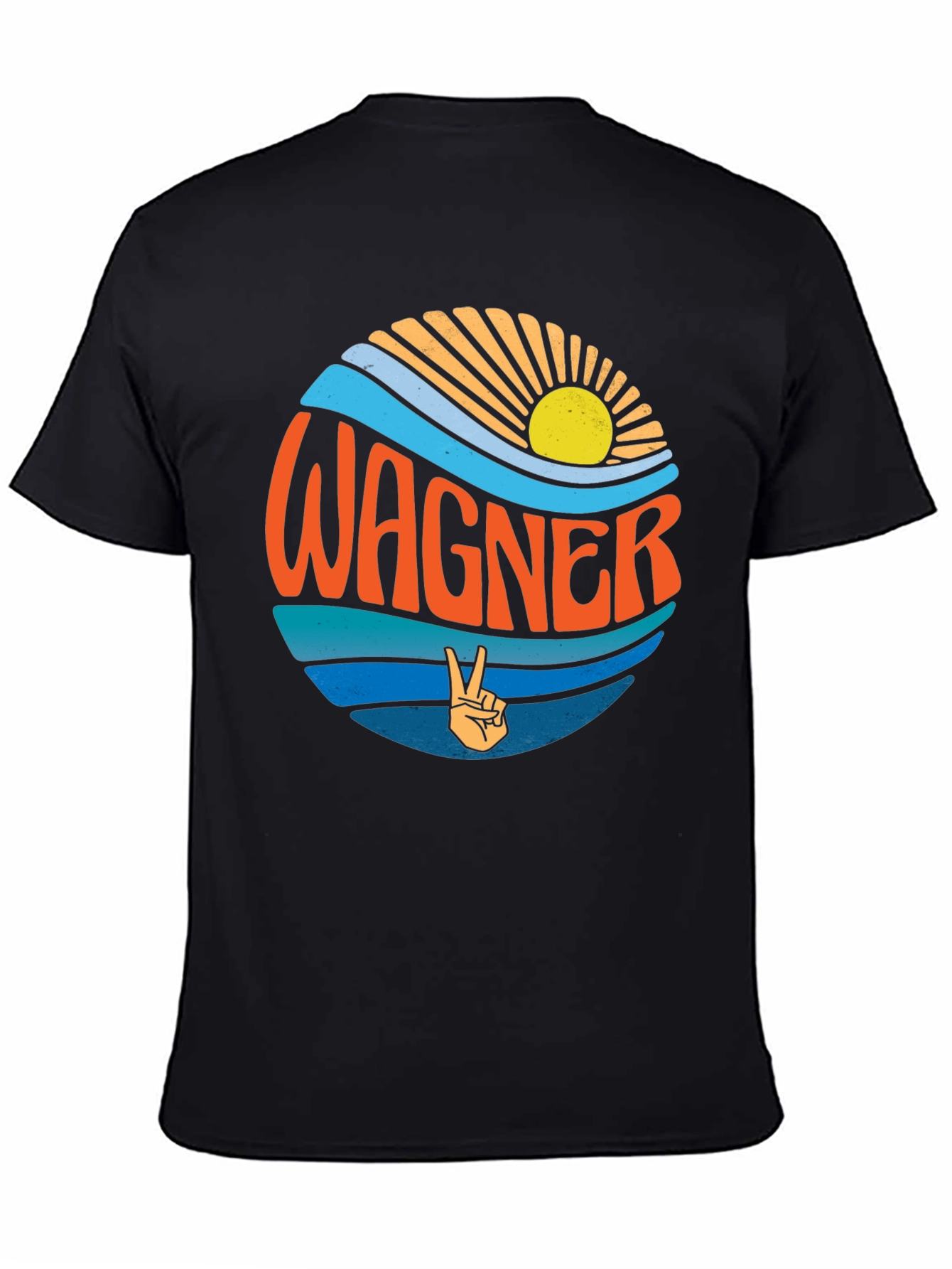 Camiseta Negra Wagner Estilo Retro Sunset
