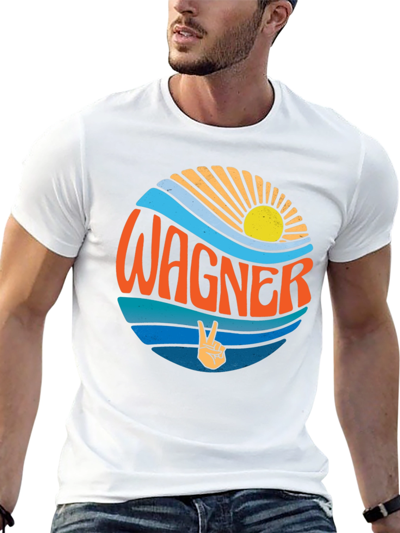 Camiseta Negra Wagner Estilo Retro Sunset