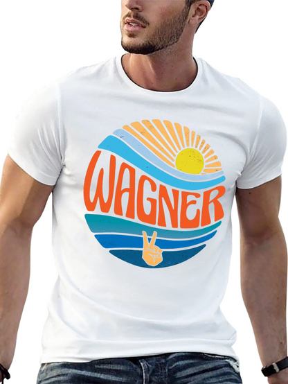 Camiseta Negra Wagner Estilo Retro Sunset