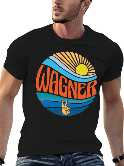Camiseta Negra Wagner Estilo Retro Sunset