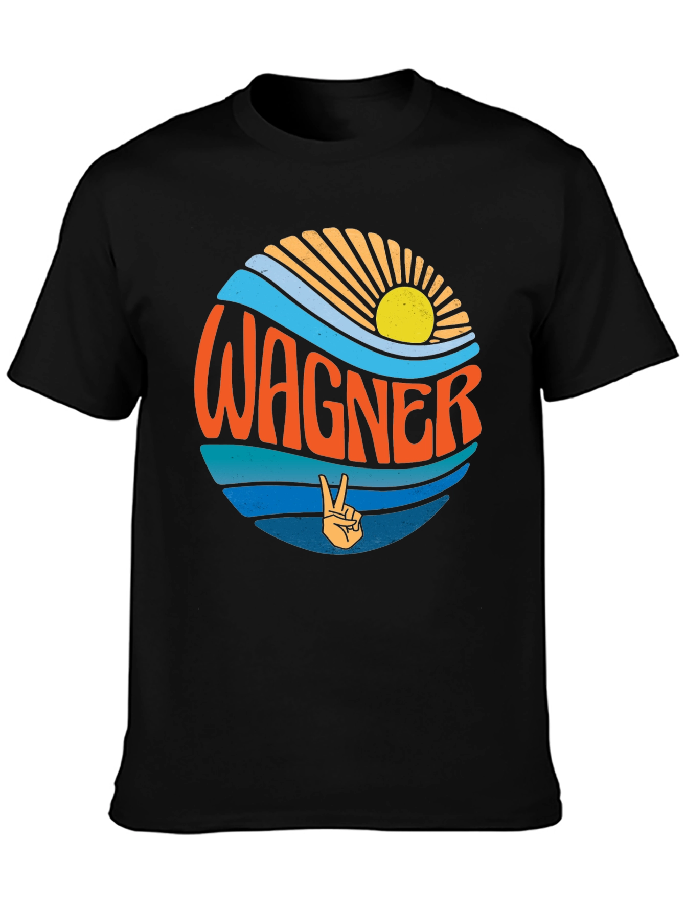 Camiseta Negra Wagner Estilo Retro Sunset