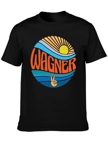 Camiseta Negra Wagner Estilo Retro Sunset